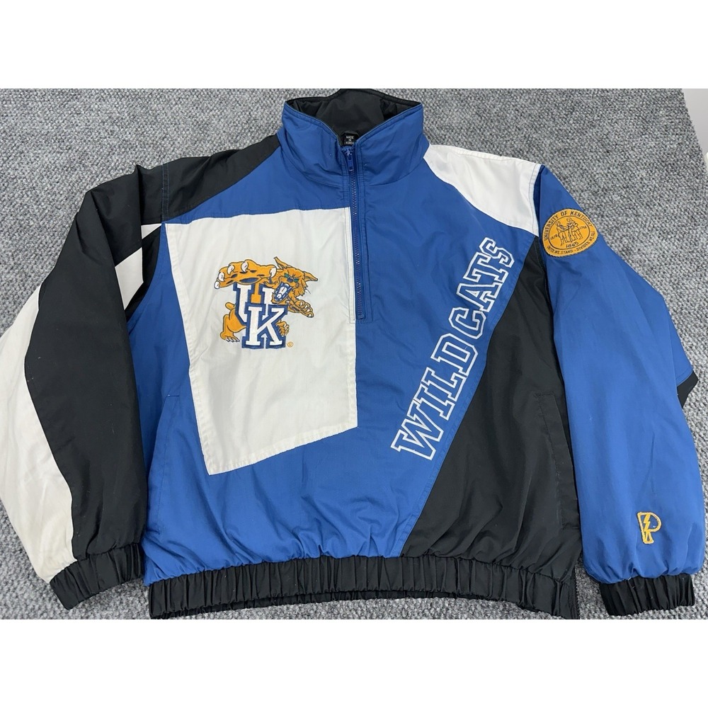 Vintage Kentucky Wildcats Pro Player Jacket Men's Large 90s NCAA Quilted 1/2 Zip